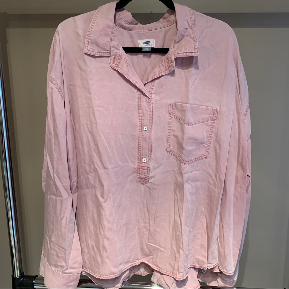 Old Navy Tencel 1/2 Button Down Top - Size XXL